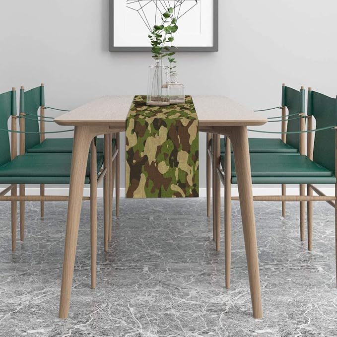 Sunwer Camouflage Table Runner Army Camo Themed Birthday Party Decoration - Image 3