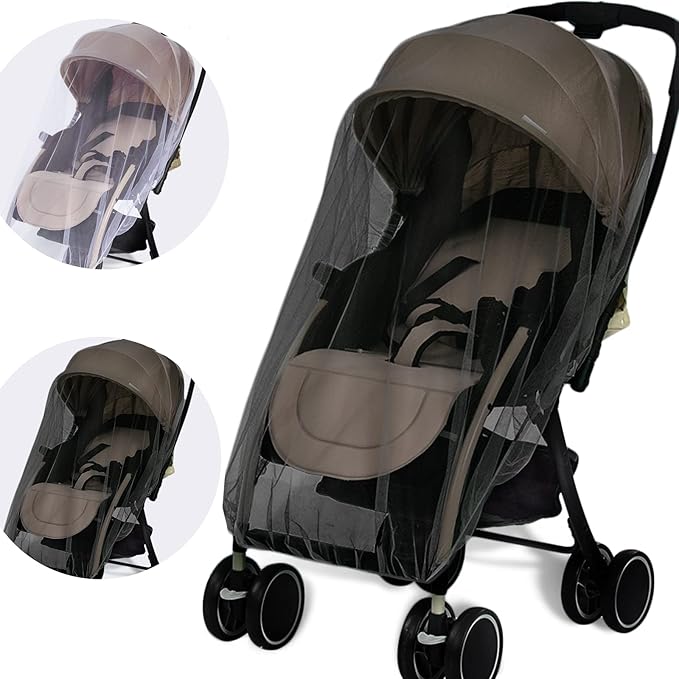 Mosquito Net for Stroller - Protective 2Packs Perfect Bug Net for Strollers, Bassinets, Cradles, Playards,Pack N Plays and Portable Mini Crib (White+Grey)
