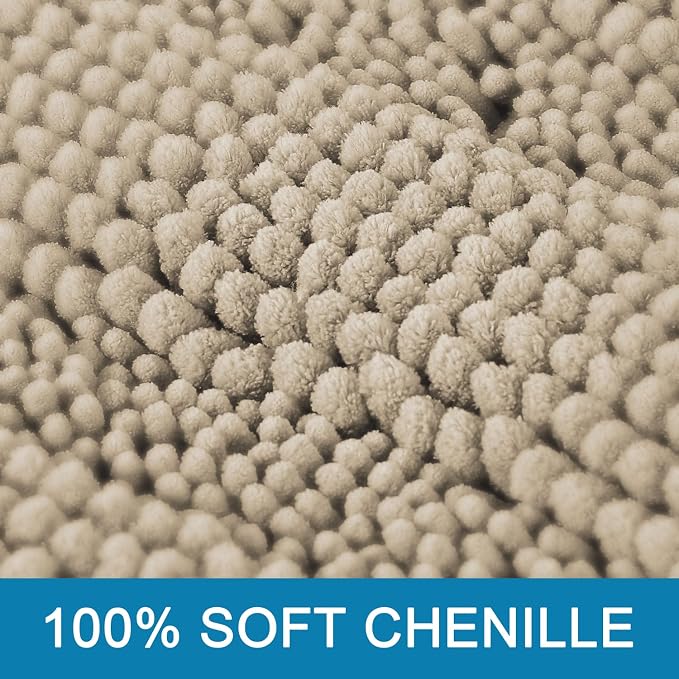 H.VERSAILTEX Bathroom Rug Sets 2 Piece Bath Mats Non Slip Thick Soft Chenille - Image 3
