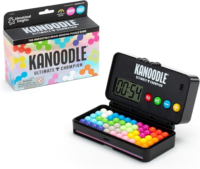 Educational Insights Kanoodle Ultimate Champion - 3D Brain Teaser Puzzle with Timer, Handheld Travel Games & Toys for Single Player, Challenging Logic Puzzles & Gifts for Kids, Teens & Adults Ages 7+