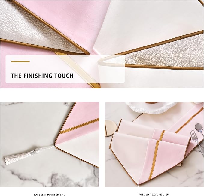 Avigers Table Runner 12 x 108 Inch, Ice Berry Powder White, Geometric | Faux - Image 4