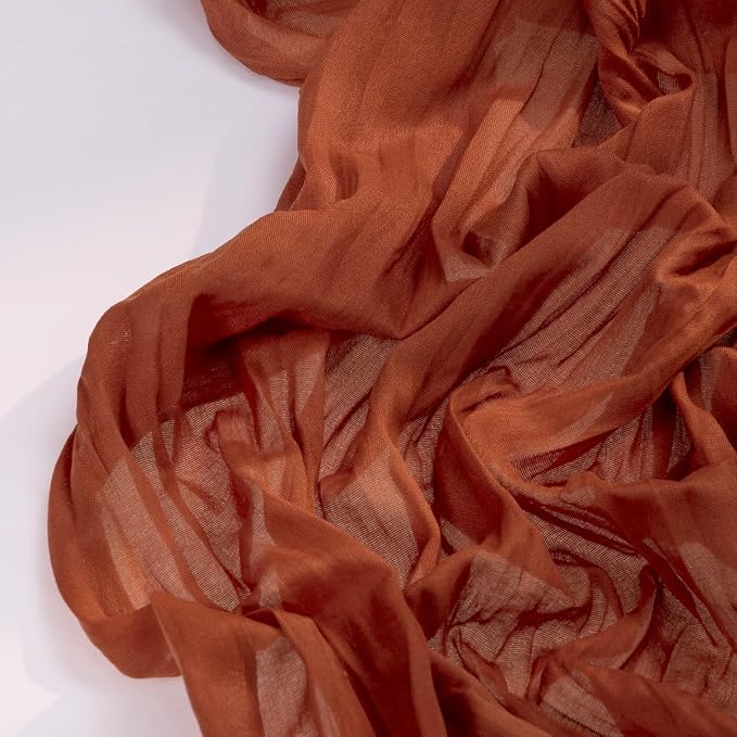 DeZerlor Terracotta Cheesecloth Table Runners 6 Pack Fall Runners | 120Inch - Image 4