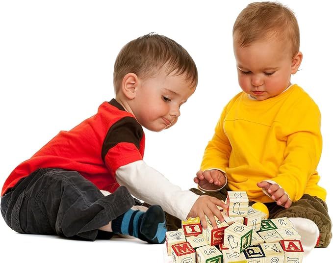 Wooden ABC Blocks with Pull Wagon, 30 Pieces, Educational Alphabet Learning Toy for Toddlers