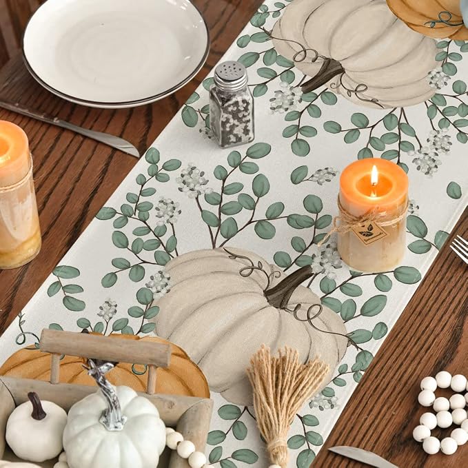 Artoid Mode 210 GSM Fall Table Runner 13x120 Inch Home Party Decor | Orange - Image 7