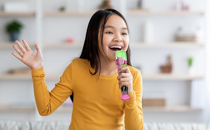 eKids Wicked Karaoke Microphone for Kids, Bluetooth Microphone Includes Built-in Music and Light Show, Designed for Fans of Wicked Toys