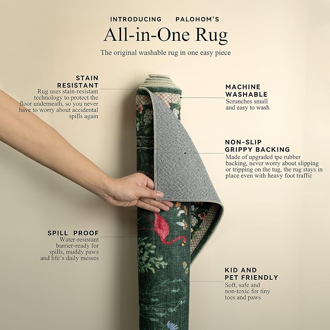 Machine Washable Rugs for Living Room: 8x10 Area Rugs for Bedroom Stain - Image 4