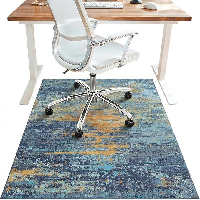 48"x72" Office Chair Mat for Hardwood Tile Floor, Under Desk Carpet Protector by BESBLEE