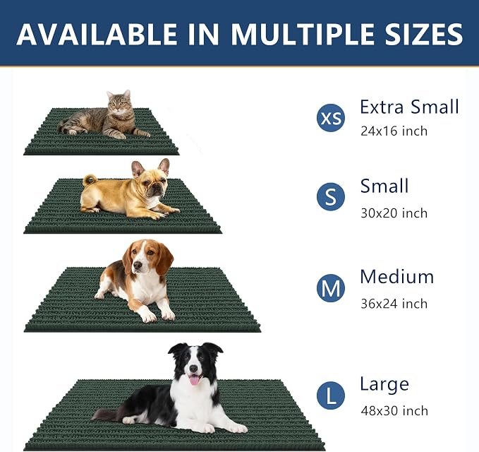 Smiry Dog Door Mat for Muddy Paws 47x32, Absorbent Dirt Trapper, Non-Slip - Image 3