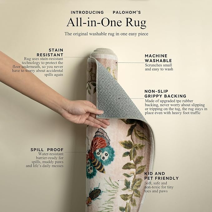 Machine Washable Rugs for Living Room: 8x10 Area Rugs Stain Resistant Non Slip - Image 4