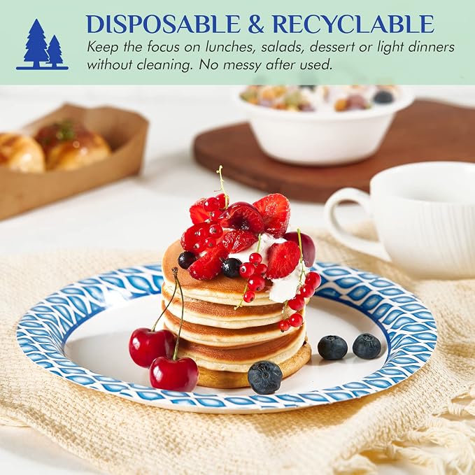 MUCHII 8.375 Inch Disposable Paper Plates, Holiday - Image 5