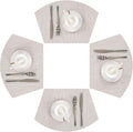 SHACOS Wedge Placemats for Small Round Table Set of 4 Woven Vinyl PVC Placemats by SHACOS