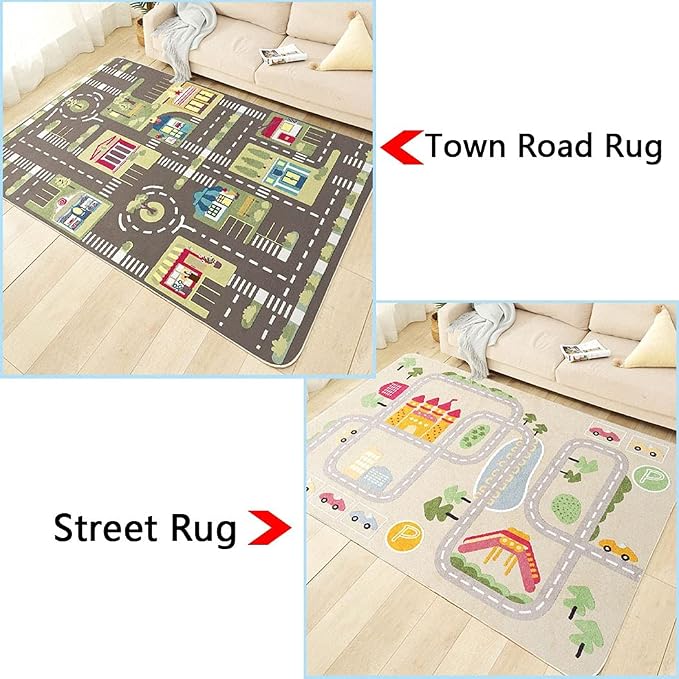 Kid Rug Carpet Playmat for Toy Cars and Train，Play Area Rug - Image 6