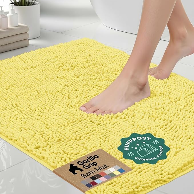 GORILLA GRIP Bath Rug Mat 60x24, Thick Soft Absorbent Chenille, Quick Dry by Unknown