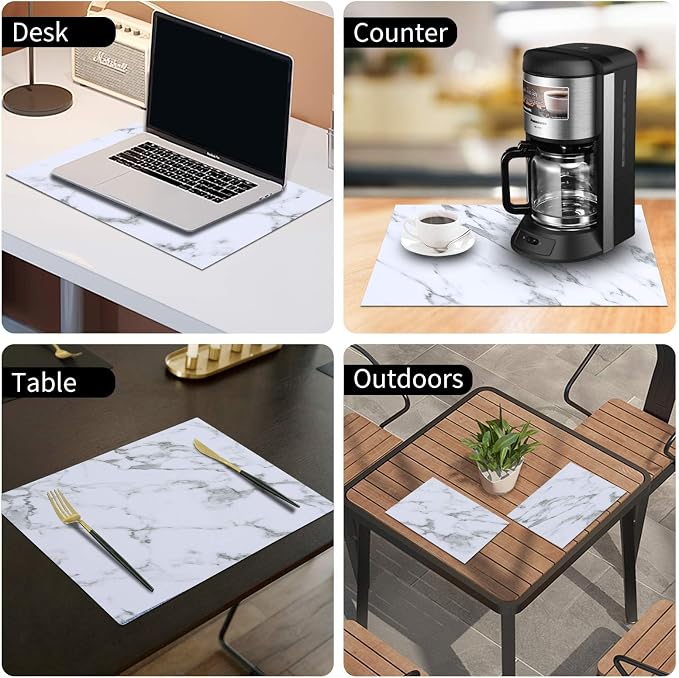 Faux Leather Heat Resistant Placemats 8 Packs, Waterproof Wipeable Dining PU - Image 9