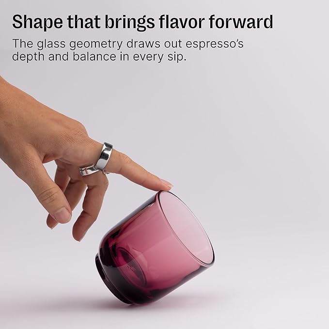 Fellow Pirch Cortado Cups 4.5 oz, Weighted Soda Lime Glass Amber | Curved - Image 5