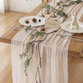 Light Beige Cheesecloth Table Runner 120 Inches by KEKETOARRANGE