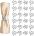 Napkin Rings Set of 24 Silver Napkin Holder Buckles | Leaf Shaped Napkin Ring by Unknown