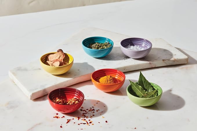 Le Creuset Set Of 6 Vancouver Pinch Bowls 2 Oz White - Image 5
