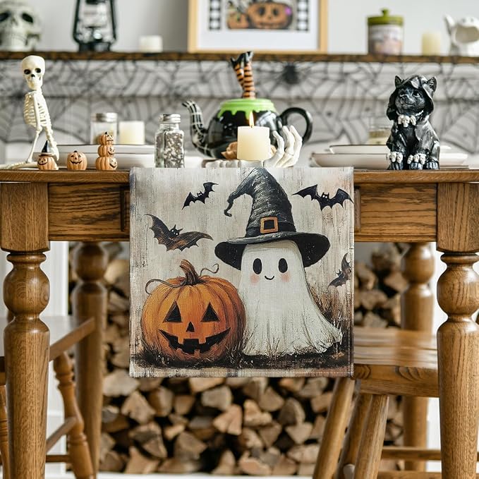 Artoid Mode 210 GSM Halloween Table Runner 13x72 Inch Home Party Decor | - Image 2