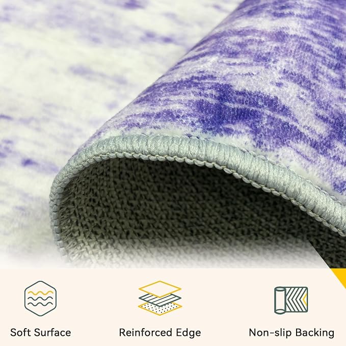 RELEANY Washable Area Rugs 4ft Non-Slip Modern Abstract Soft - Image 2