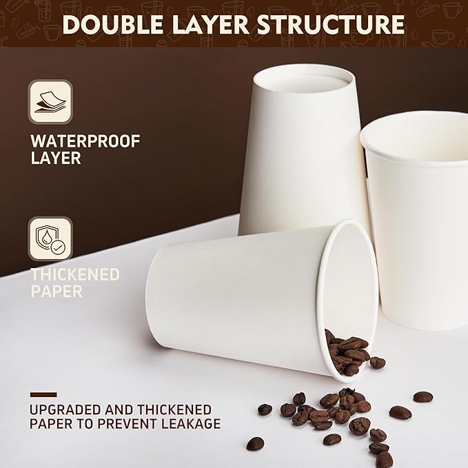 YEEHAW 8 oz 1000 Pack Disposable Paper Coffee Cups | - Image 5