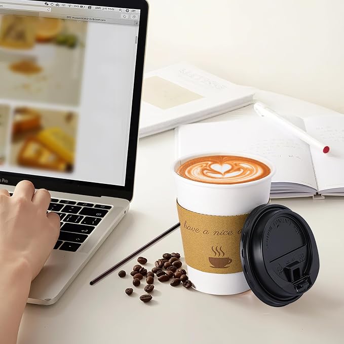 BYSNOW 100 pack 10 oz Disposable Coffee Cups - Image 6