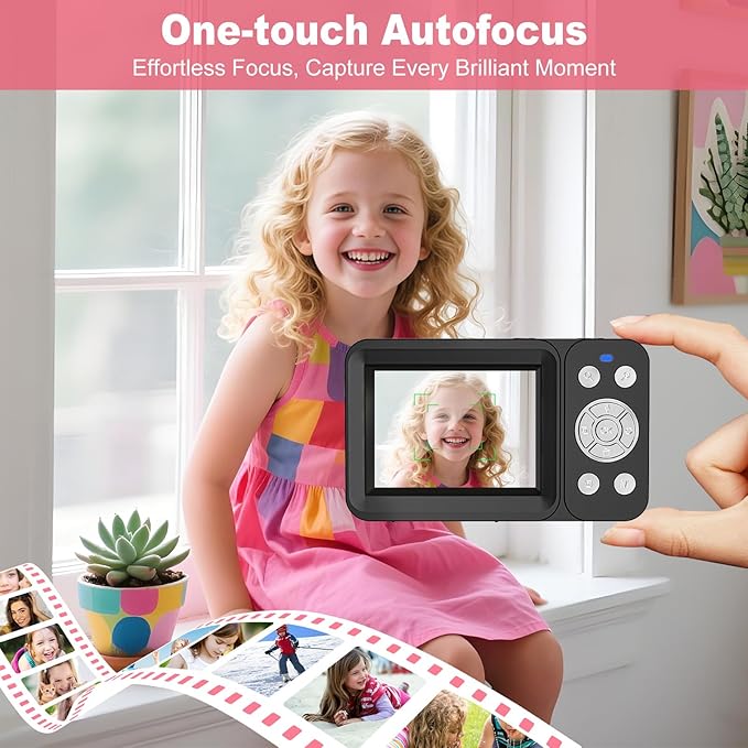 Digital Camera, 4K 64MP, 18X Zoom, Point and Shoot Digital Camera with 64GB TF Card & 2 Batteries, Portable Rechargeable Small Camera for Kids Teens Adult, Black