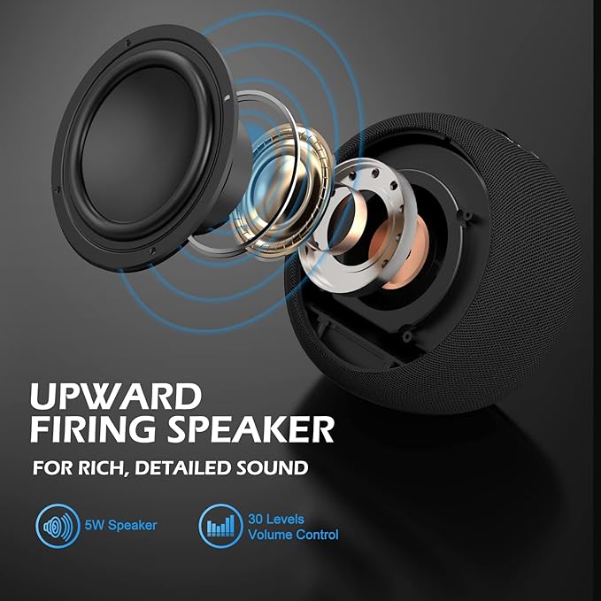 Buffbee Sound Machine & Alarm Clock 2-in-1, 0-100% Clock Face Brightness, Bottom Colored Light, Sleep Timer, Precise 30-Level Volume Control White Noise Machines