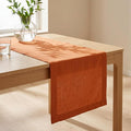 Solino Home 100% Pure Linen Dining Table Runner Orange, Fete 14 x 144 in | by SolinoHome