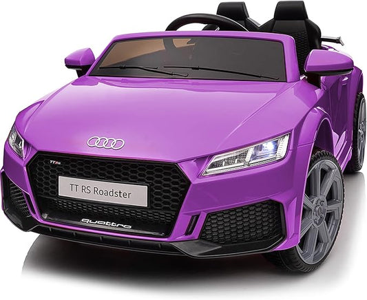 Electric Ride on Car for Kids, Licensed Audi 12V 7Ah Kids Ride-on Toy for Toddlers Girls with Remote, Bluetooth - Purple