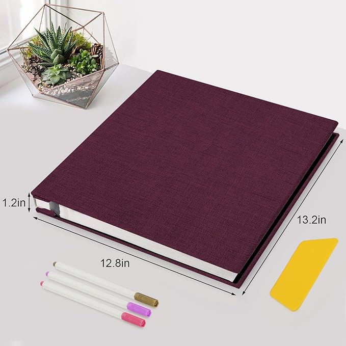 Zesthouse Large 18In Photo Album Self Adhesive 60 Pages, Scrapbook Albums with Sticky Page Holds 10x12 & 8x10 & 5X7 & 4x6 Pictures, DIY Photo Book Ideal Gift for Family Wedding Baby