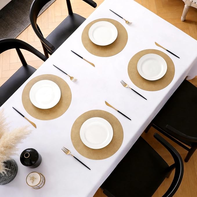 MOSAYT 13 Inch Round Vinyl Placemats Set of 4 - Image 5