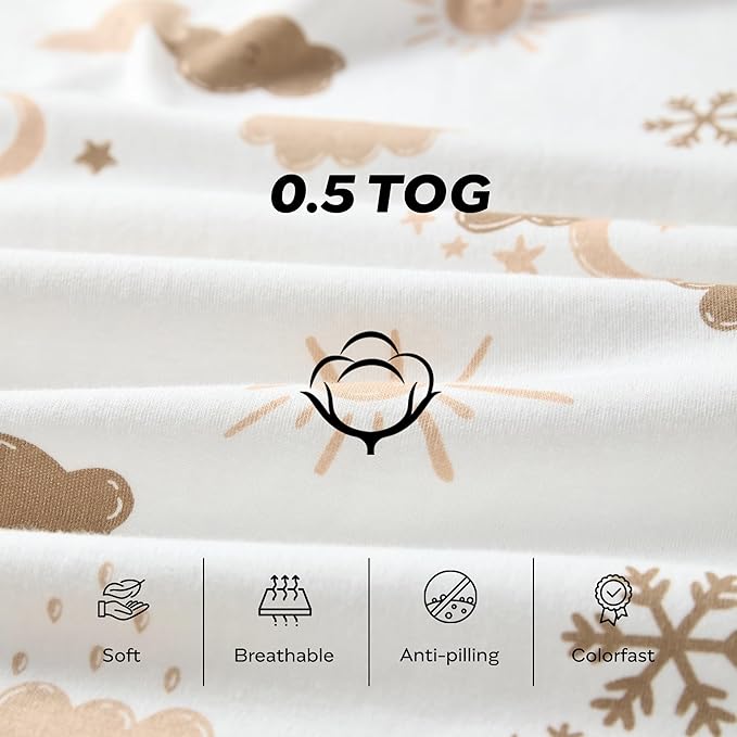 JELLYMONI Baby Sleep Sack 18-24 Months Wearable Blanket for Baby, 100% Cotton 2 Pack Infant Toddler Sleeping Sack Lightweight Soft 2-Way Zipper Sleepsack