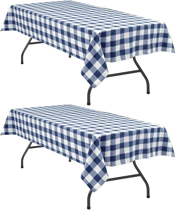 Checkered Tablecloth 2 Pack 52 x 70 inch, Stain and Wrinkle Resistant, Suitable by Hiasan