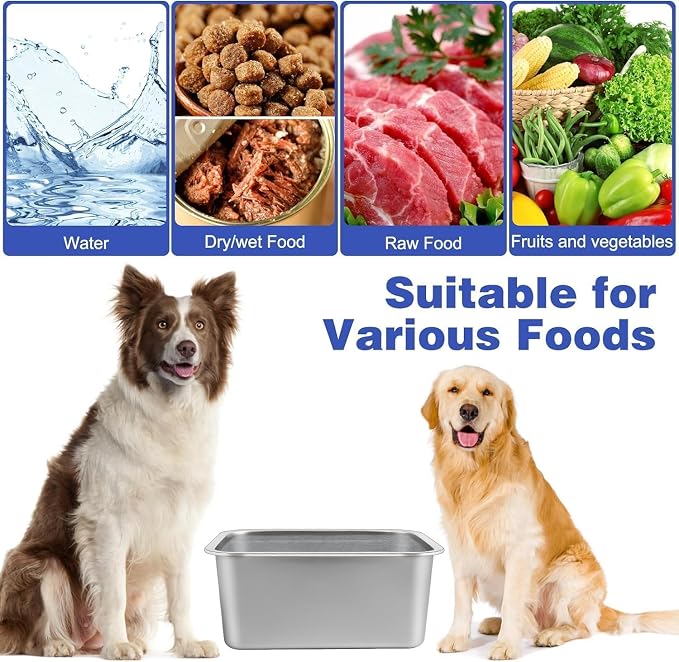 4 Gallon Large Dog Water Bowl, 2 Pack Stainless Steel Dog Bowls | 15.7 x 11.8 x - Image 7