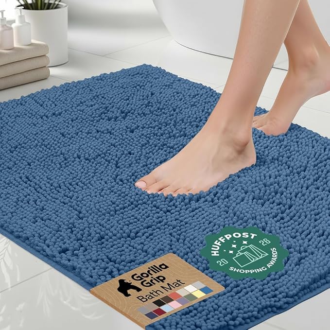GORILLA GRIP Bath Rug Mat 60x24, Thick Soft Absorbent Chenille, Quick Dry by Unknown