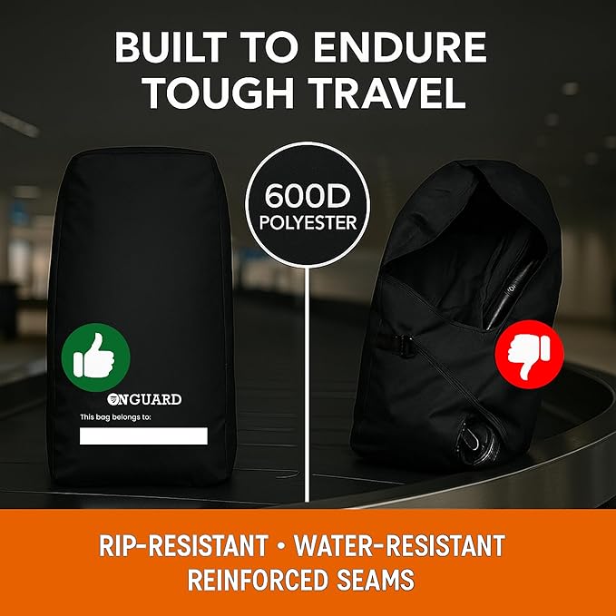 ONGUARD Waterproof Single and Double Stroller Bag for Airplane - Travel Stroller Cover for Air Travel and Storage - Gate Check Bag Backpack- Baby Airplane Essentials - Black