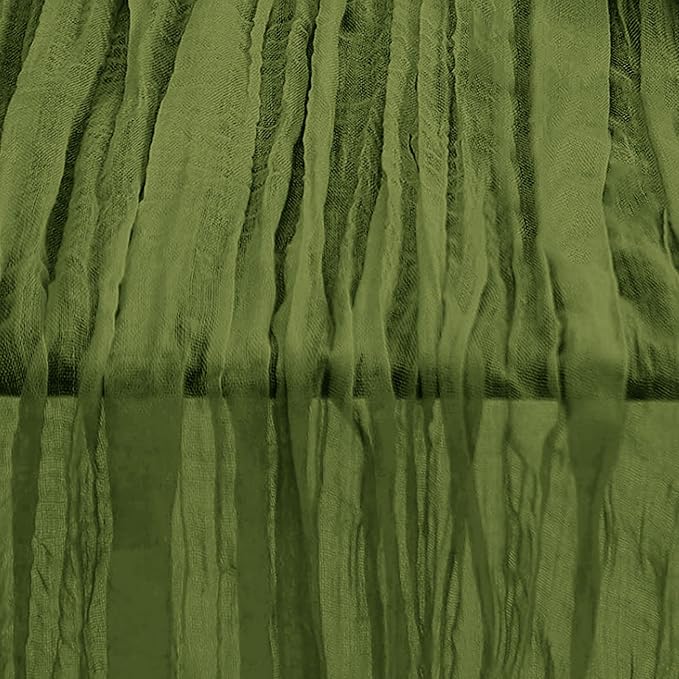 1 Pack Olive Green Cheesecloth Table Runner 35x120 Inch 10Ft Rustic Gauze - Image 5