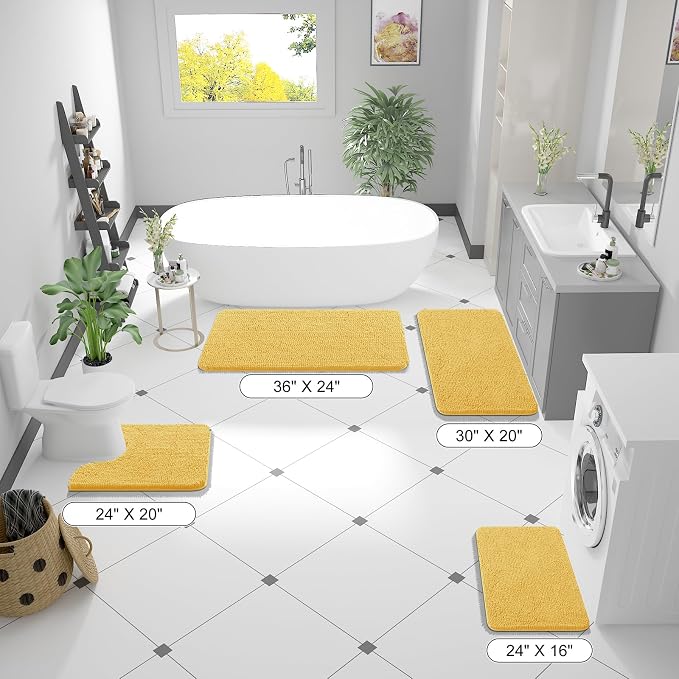 OLANLY Bathroom Runner Rugs 47x20, Extra Soft Absorbent Chenille Bath Rugs - Image 2