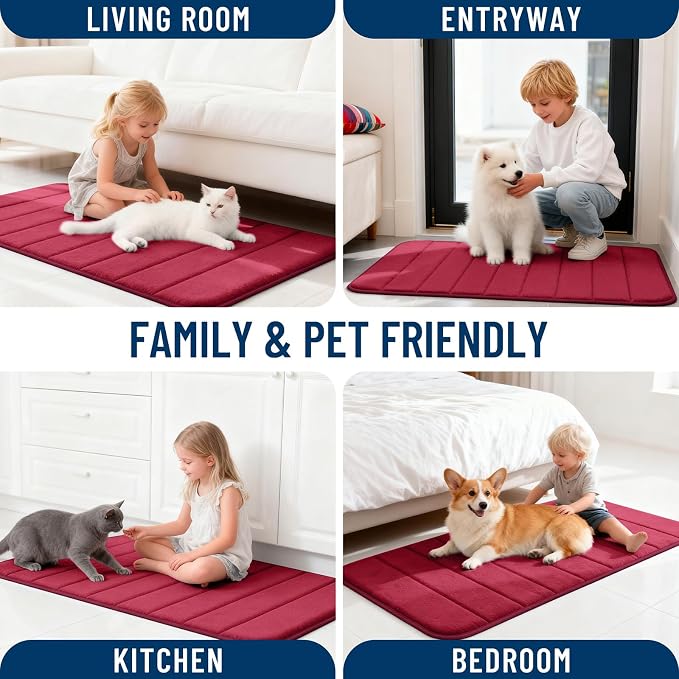 OLANLY Memory Foam Bath Mat 40x24, Super Soft Absorbent Bathroom Rugs, Quick Dry - Image 9