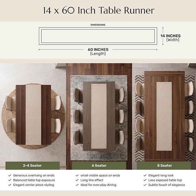 Solino Home 100% Pure Linen Dining Table Runner Teal, Athena 14 x 60 in | Table - Image 3