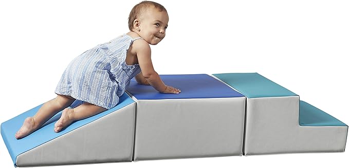 Factory Direct Partners 11618-CTNV SoftScape Toddler Playtime Climber, Indoor Active Play Structure (3-Piece Set) - Contemporary/Navy