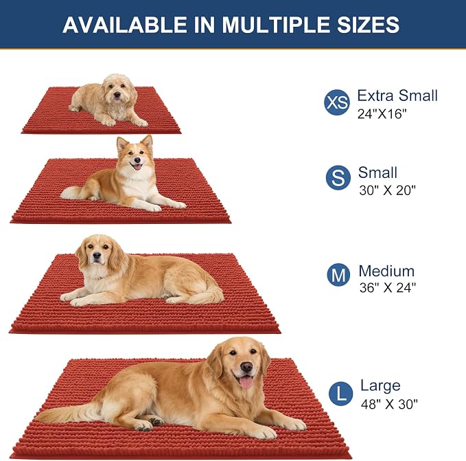 OLANLY Dog Door Mat for Muddy Paws 24x16, Ultra Absorbent Chenille Mud Doormat - Image 2
