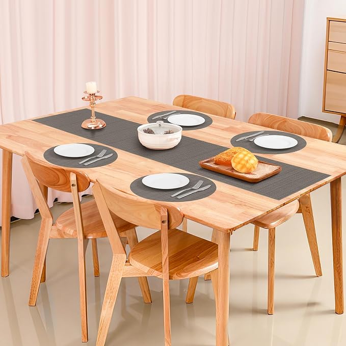 Table Runner 55 Inches Long, Vinyl Woven Heatproof Table Runners | Washable - Image 5