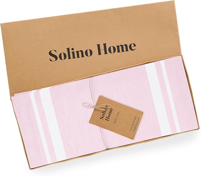 Solino Home 100% Pure Linen Table Runner, 14 x 60 in - Image 6