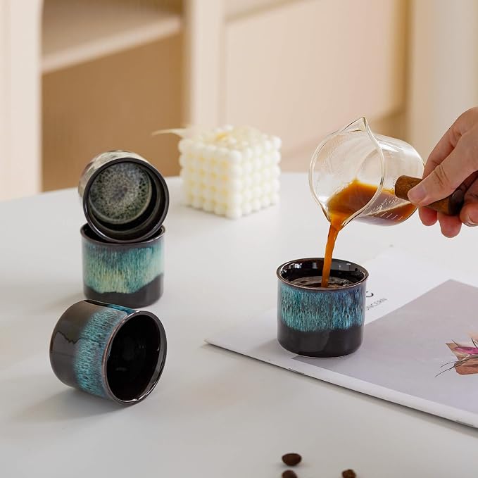 Espresso Cups Set of 2, Ceramic Espresso Cups, Expresso Shots Cups, 2.5oz Tea - Image 3