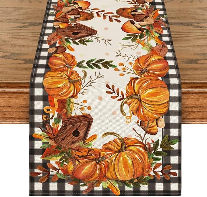 Artoid Mode 210 GSM Fall Table Runner 13x60 Inch Home Party Decor | Buffalo by ArtoidMode