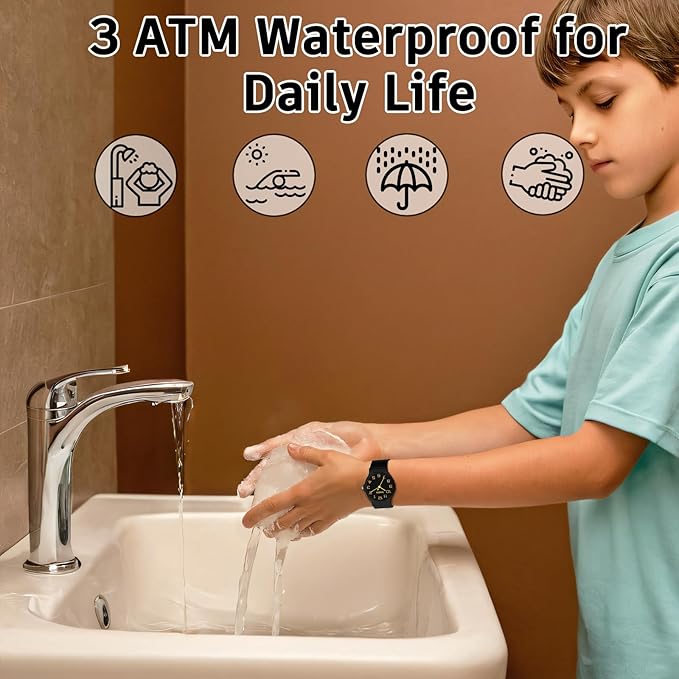 Kids Analog Watch Boys Girls, 30M Waterproof, Sports Watch for Boys, Easy to Read Children's Thin Dial Wrist Watches with Soft Band, for Ages 5-15 Kids Great Birthday Gifts Christmas Day