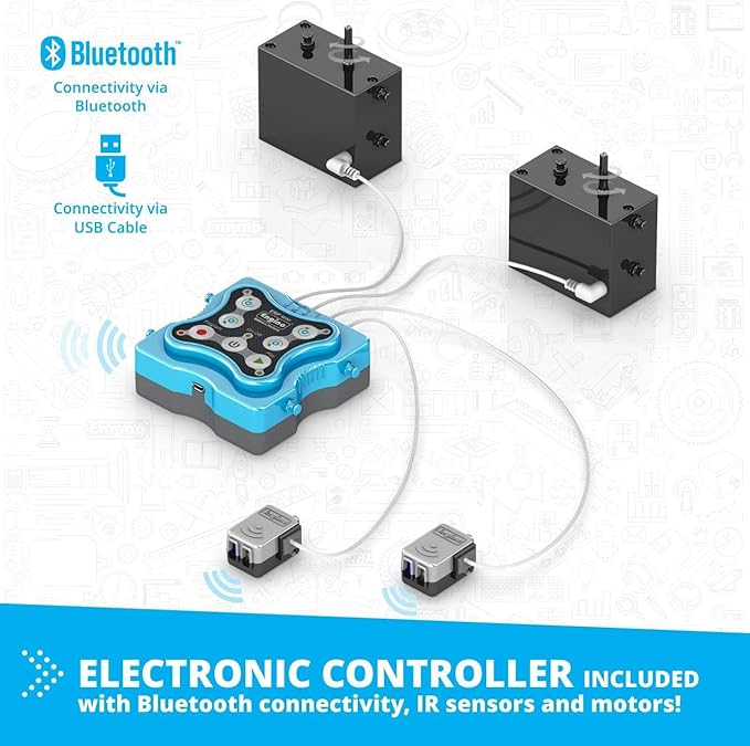 Engino Maker Pro Robotized 100 Models Set, Building Toys for Kids 10+, Discovering STEM Robotics, Engineering Kit, Coding STEM Project, Gift for Boys & Girls