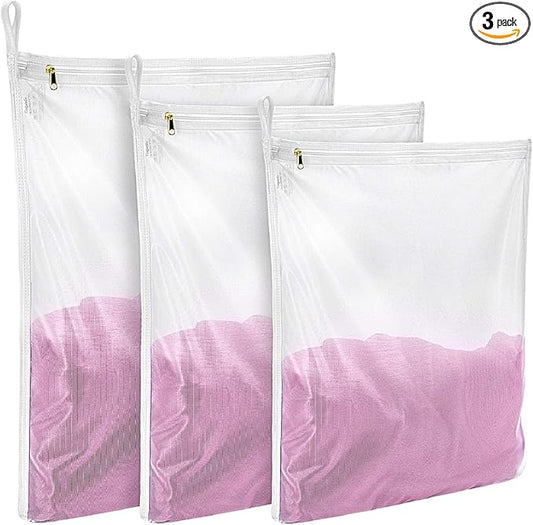 GOGOODA Delicates Laundry Bags, Fine Mesh Wash Bag for Lingerie, Underwear, Bra, Silk, Socks with Hanging Loop